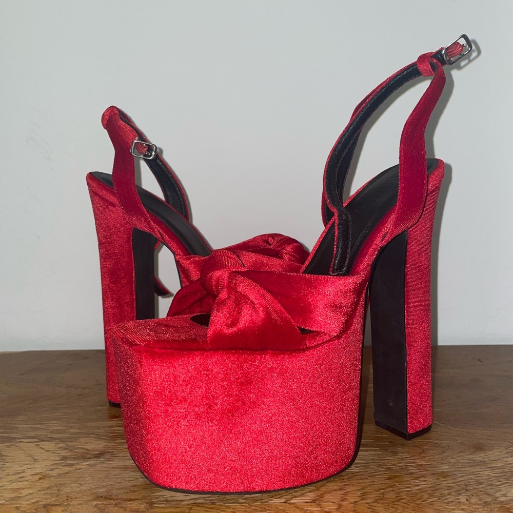 Elegant Red Platform Heels